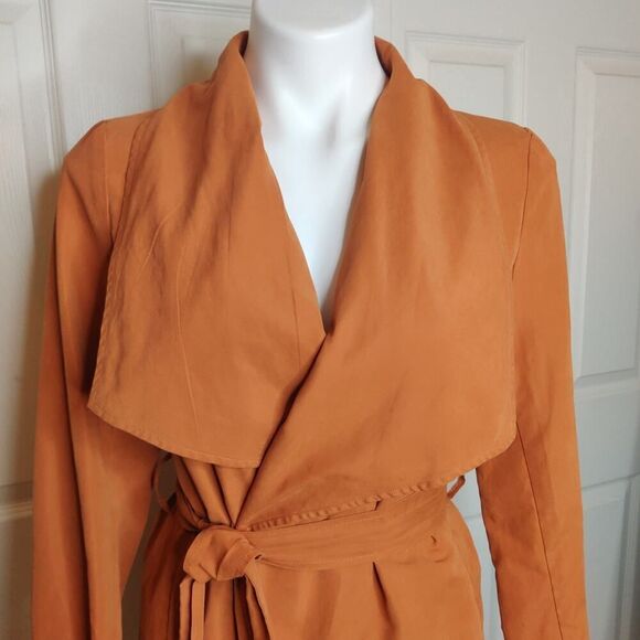 Love Tree brunt orange belted light weight coat sz S - Picture 3 of 9